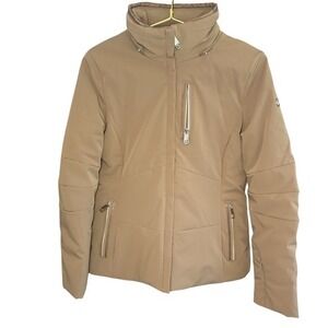 Poivre Blanc Womens Stretch Ski Jacket Winter Coat Outdoor Dove Brown‎ Med EUC